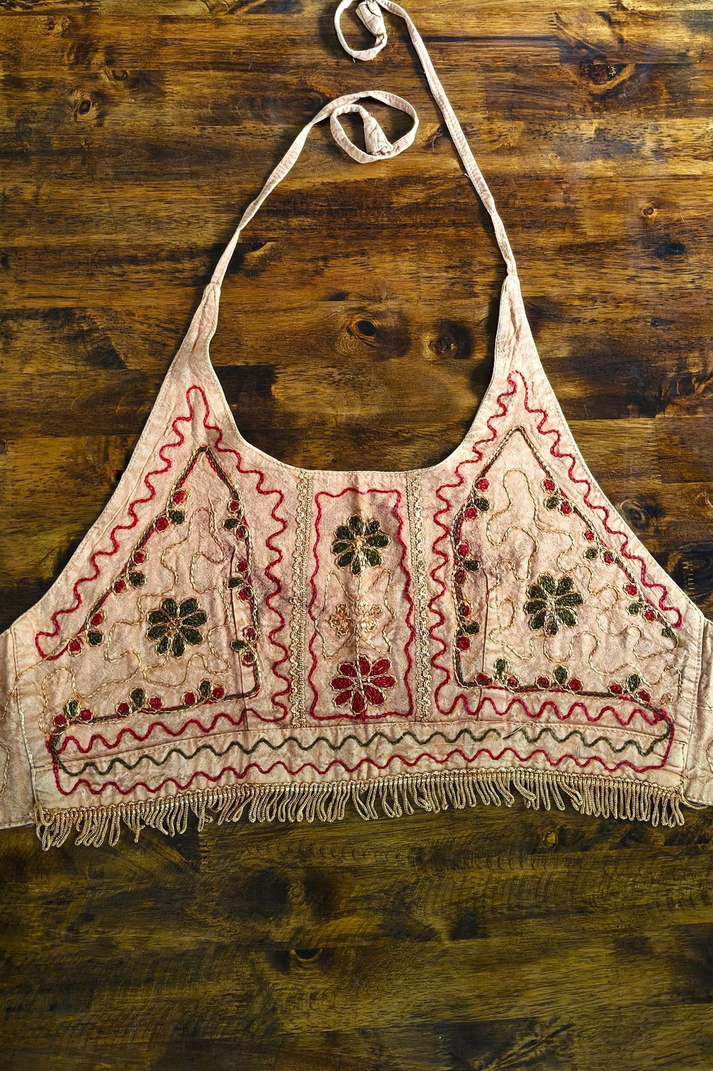 Embroidered Halter in Beige