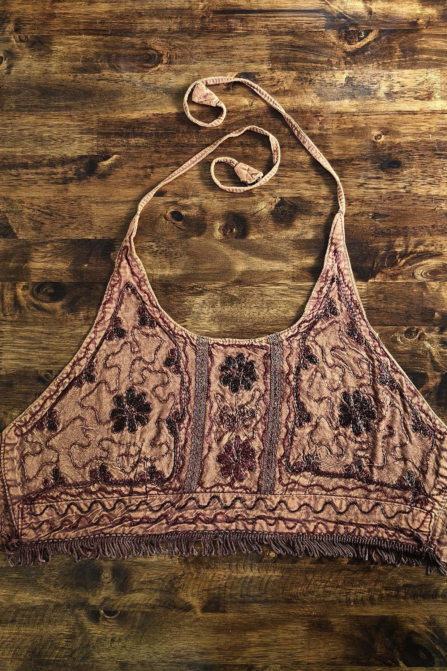 Embroidered Halter in Orange