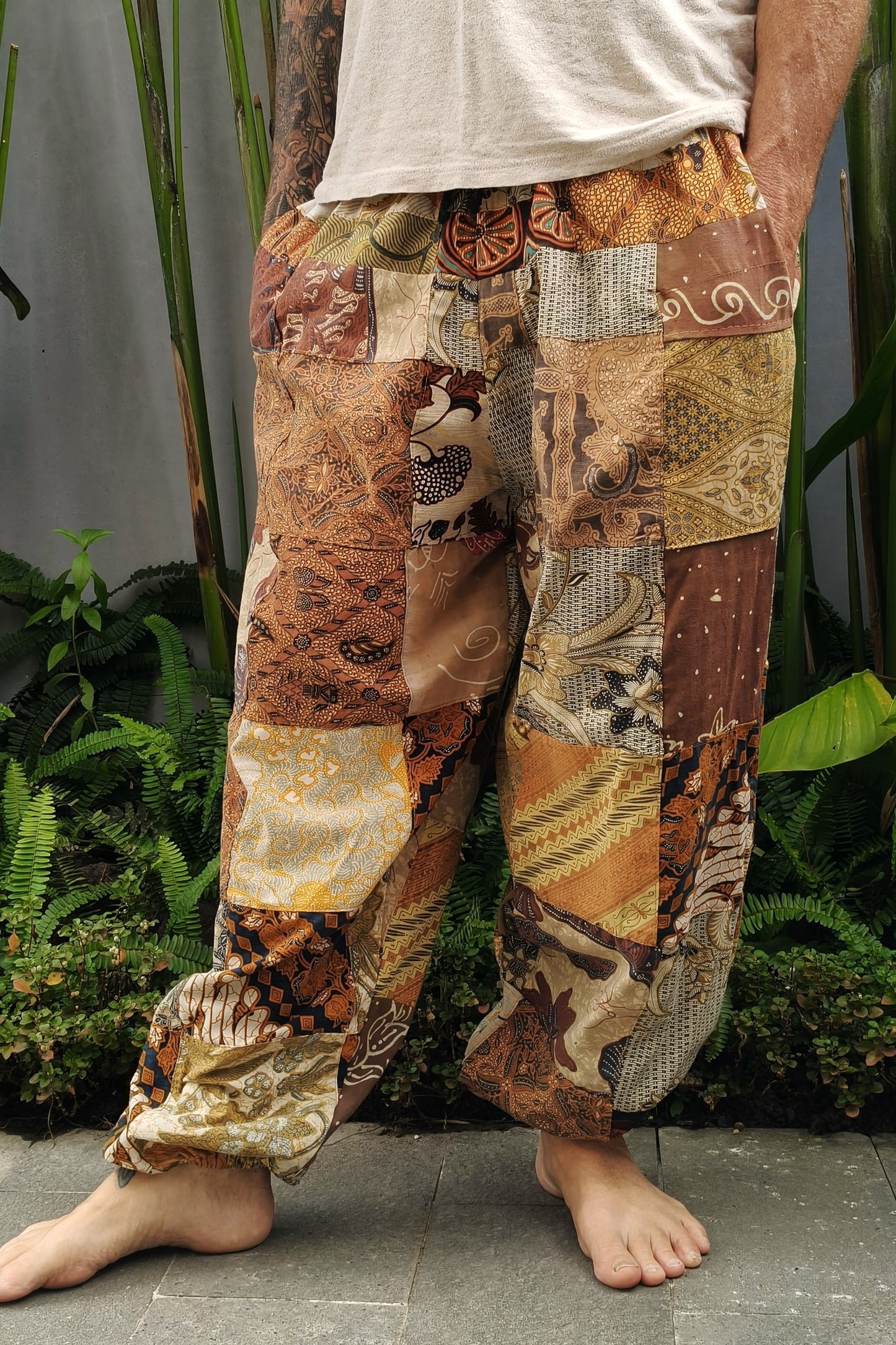 Cotton Patchwork Joggers