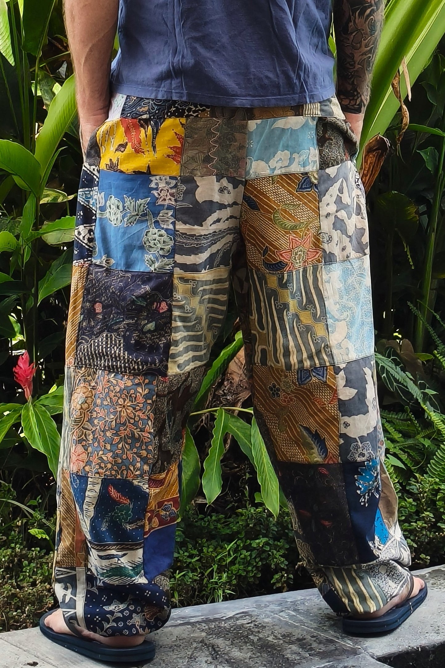 Cotton Patchwork Joggers