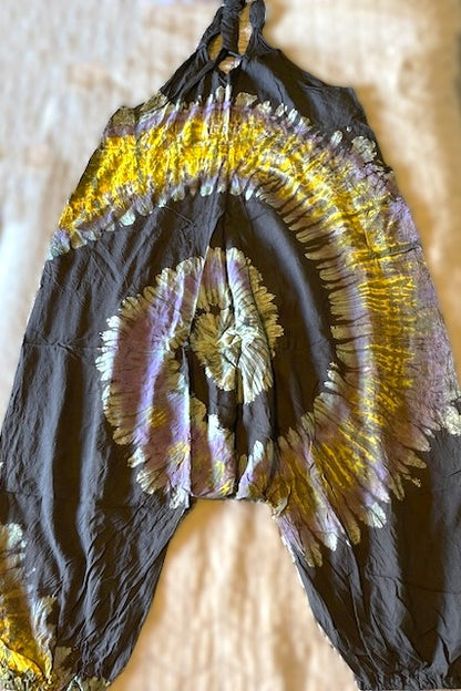 Blue Yellow Swirl Tie Dye Jumpsuit