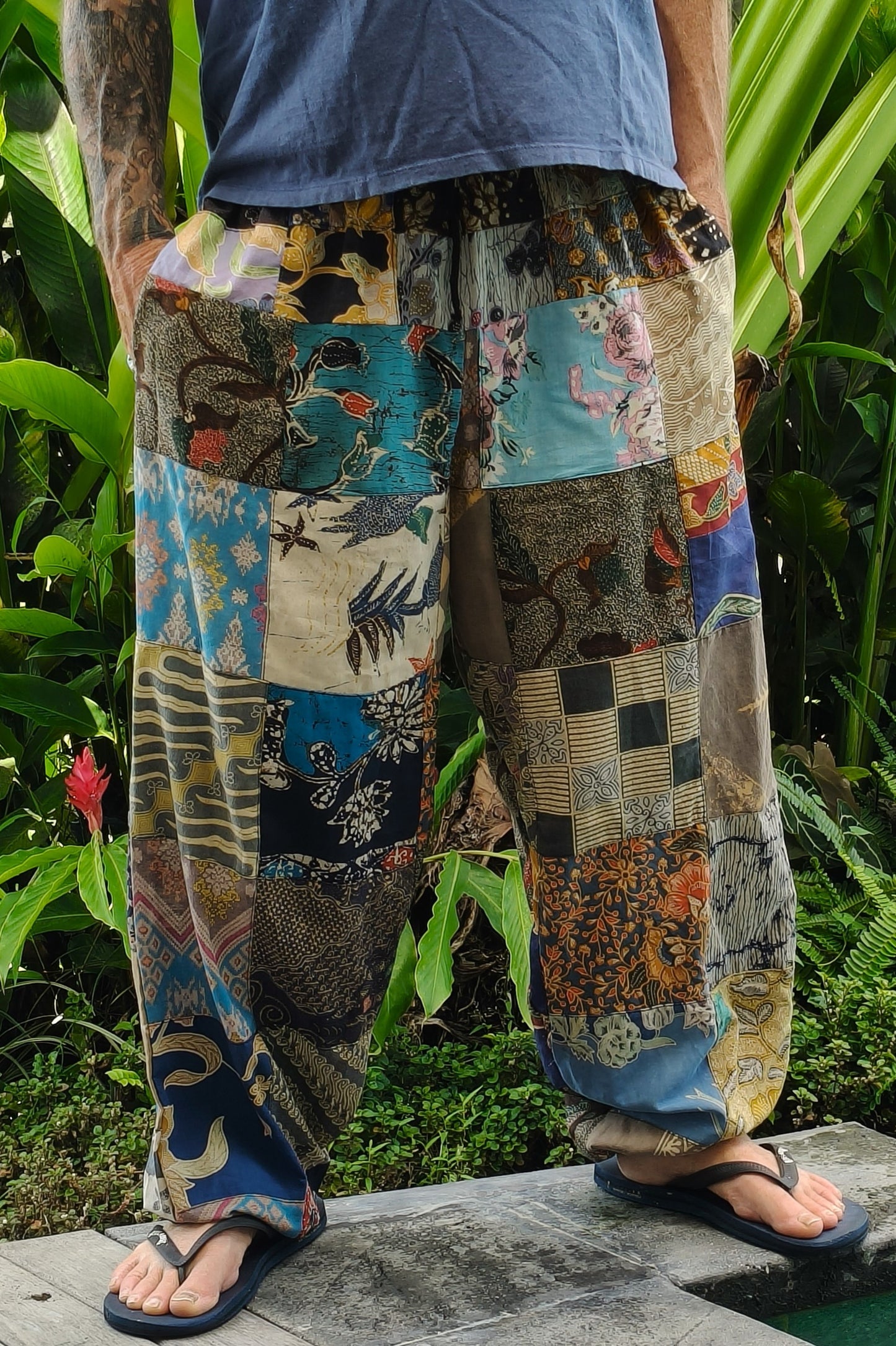 Cotton Patchwork Joggers