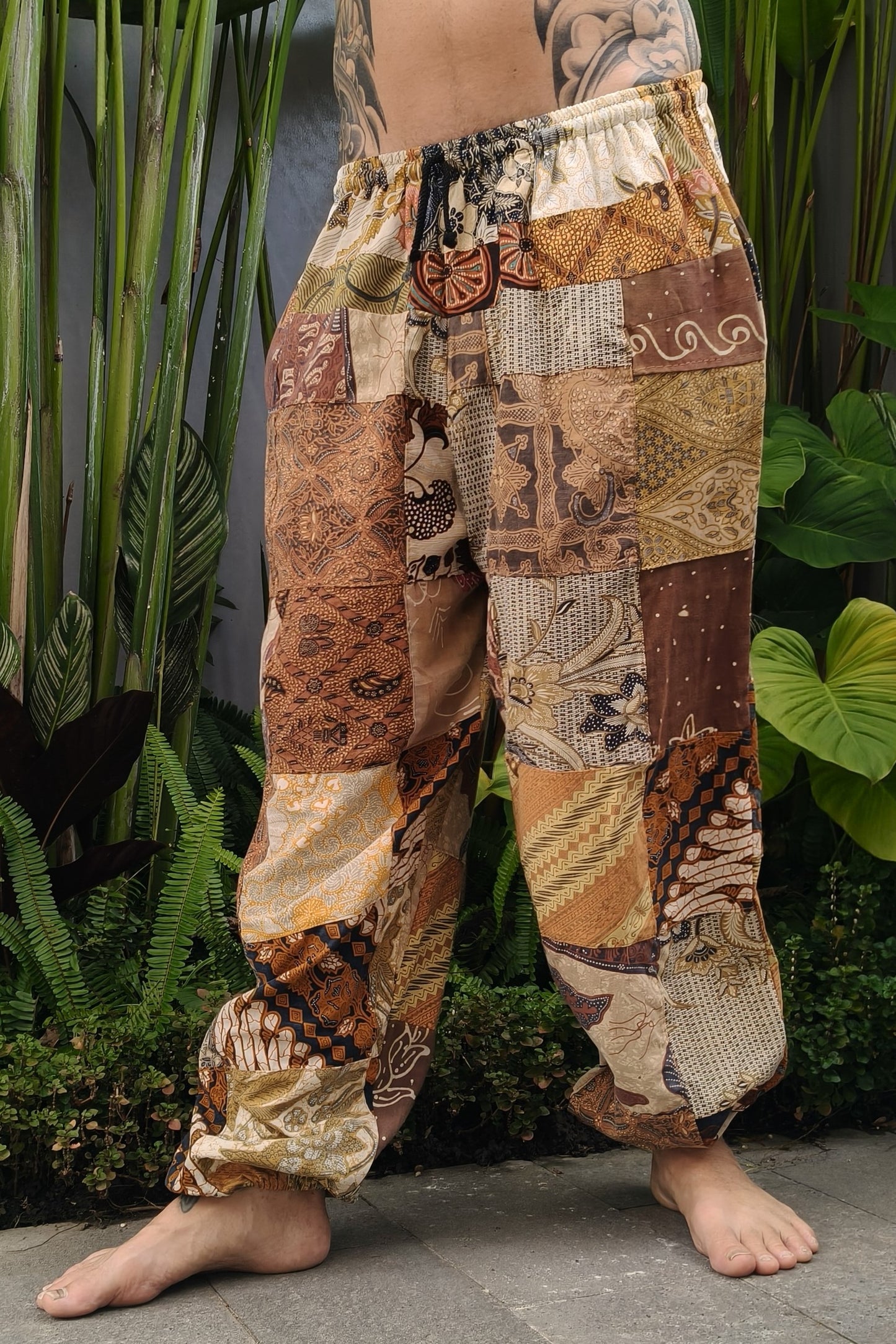 Cotton Patchwork Joggers