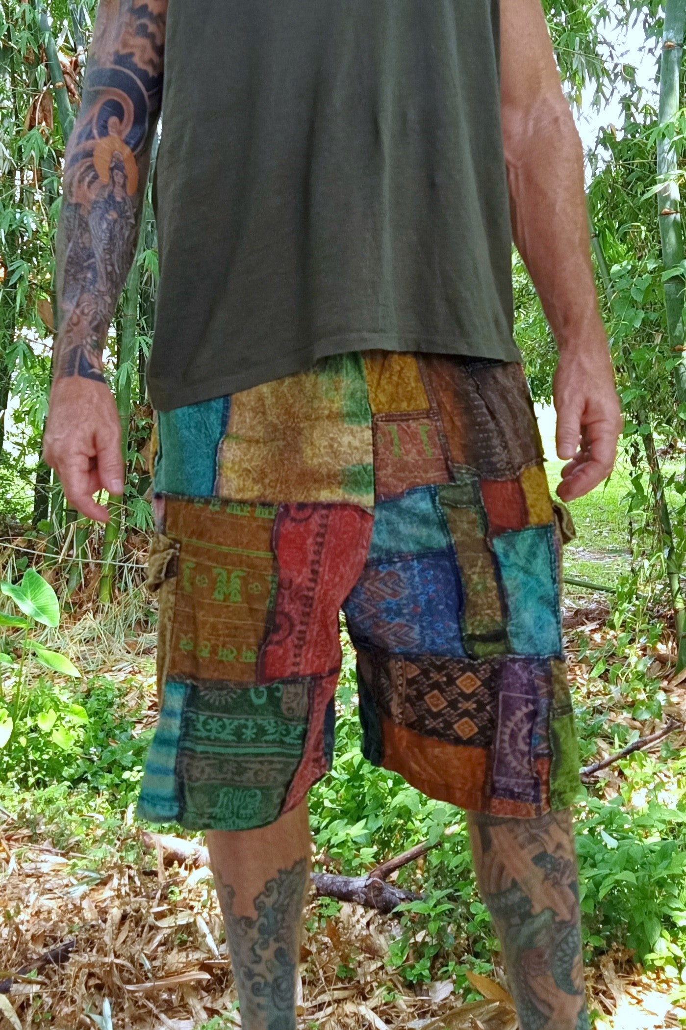 Patchwork Cargo Shorts