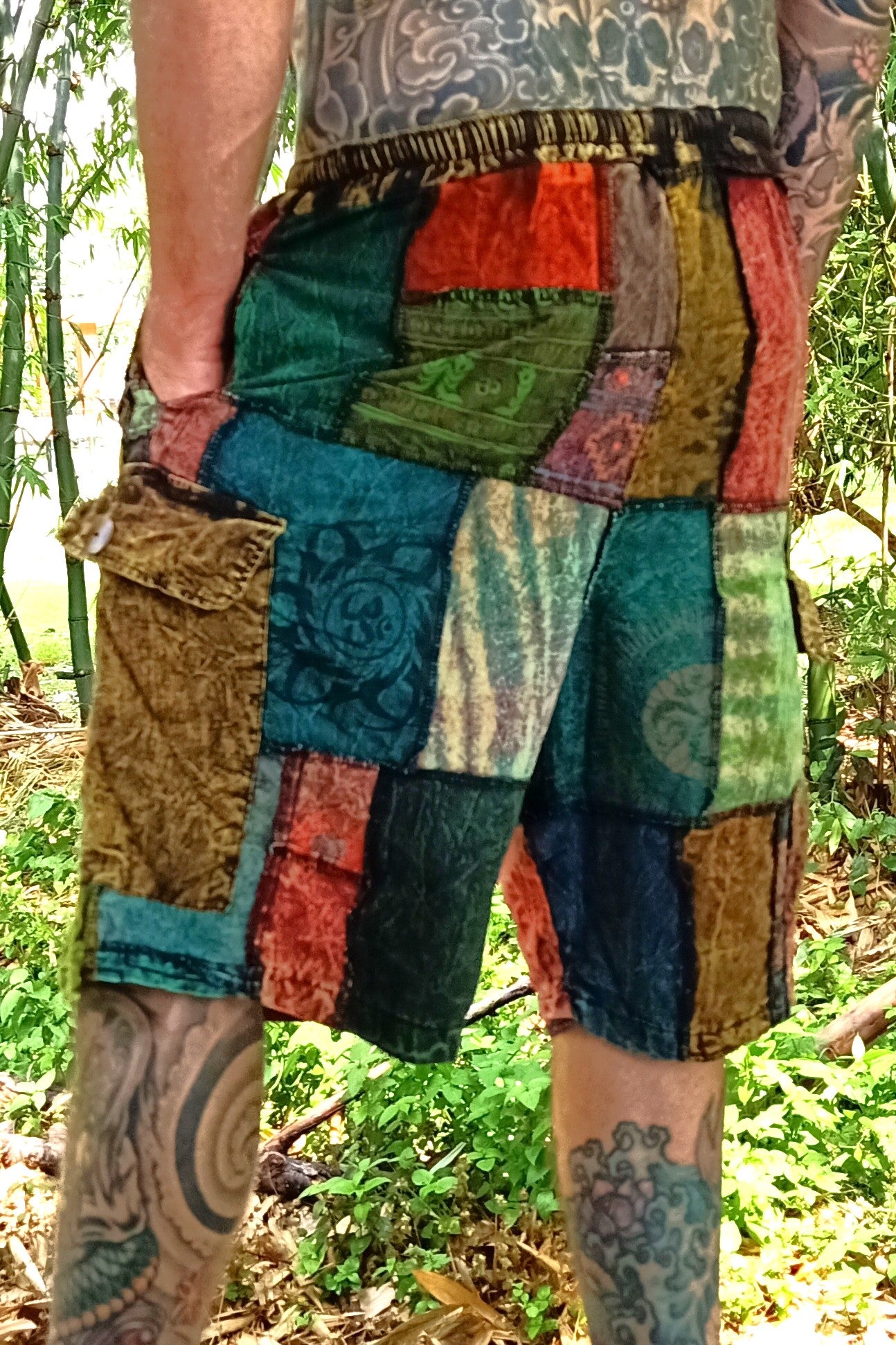 Patchwork Cargo Shorts