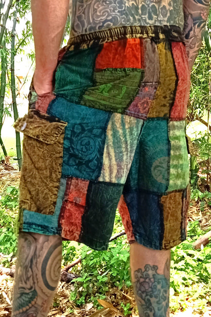Patchwork Cargo Shorts