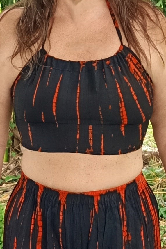 Fire Tie Dye Halter Top