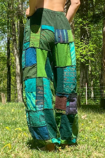 Cotton Patchwork Joggers
