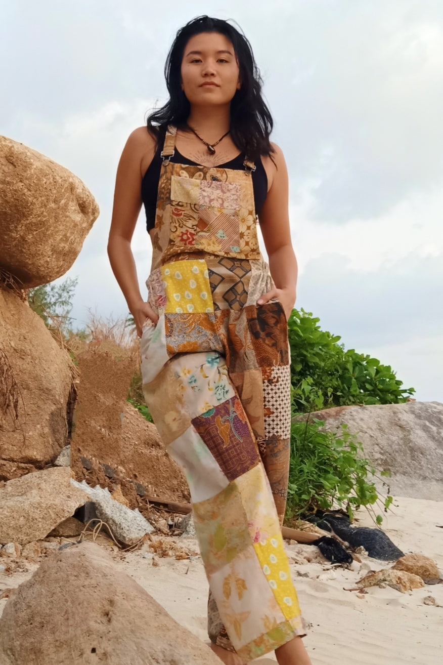 Cotton Patchwork Overalls