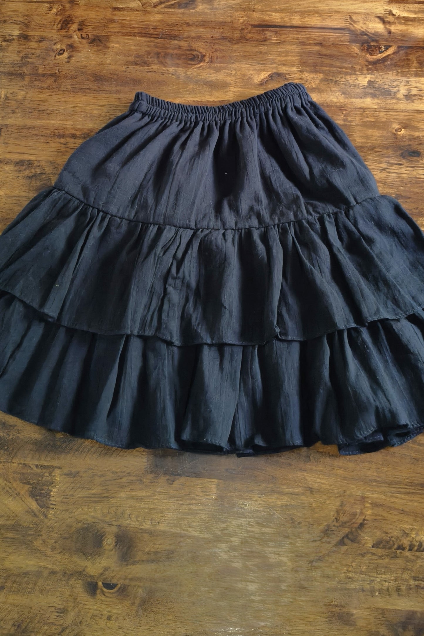Tiered Mini Skirt in Onyx