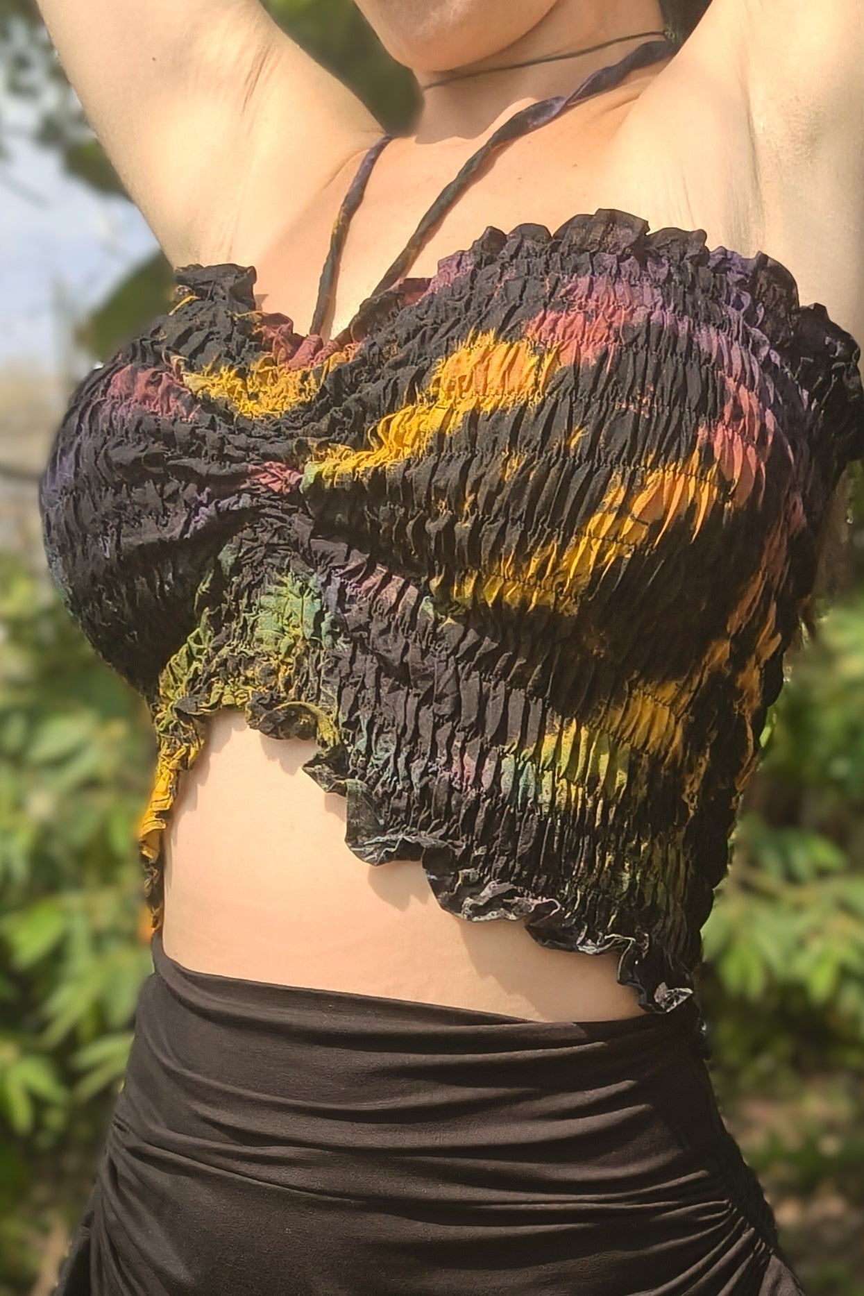 Rainbow Zebra Cinch Tube Top