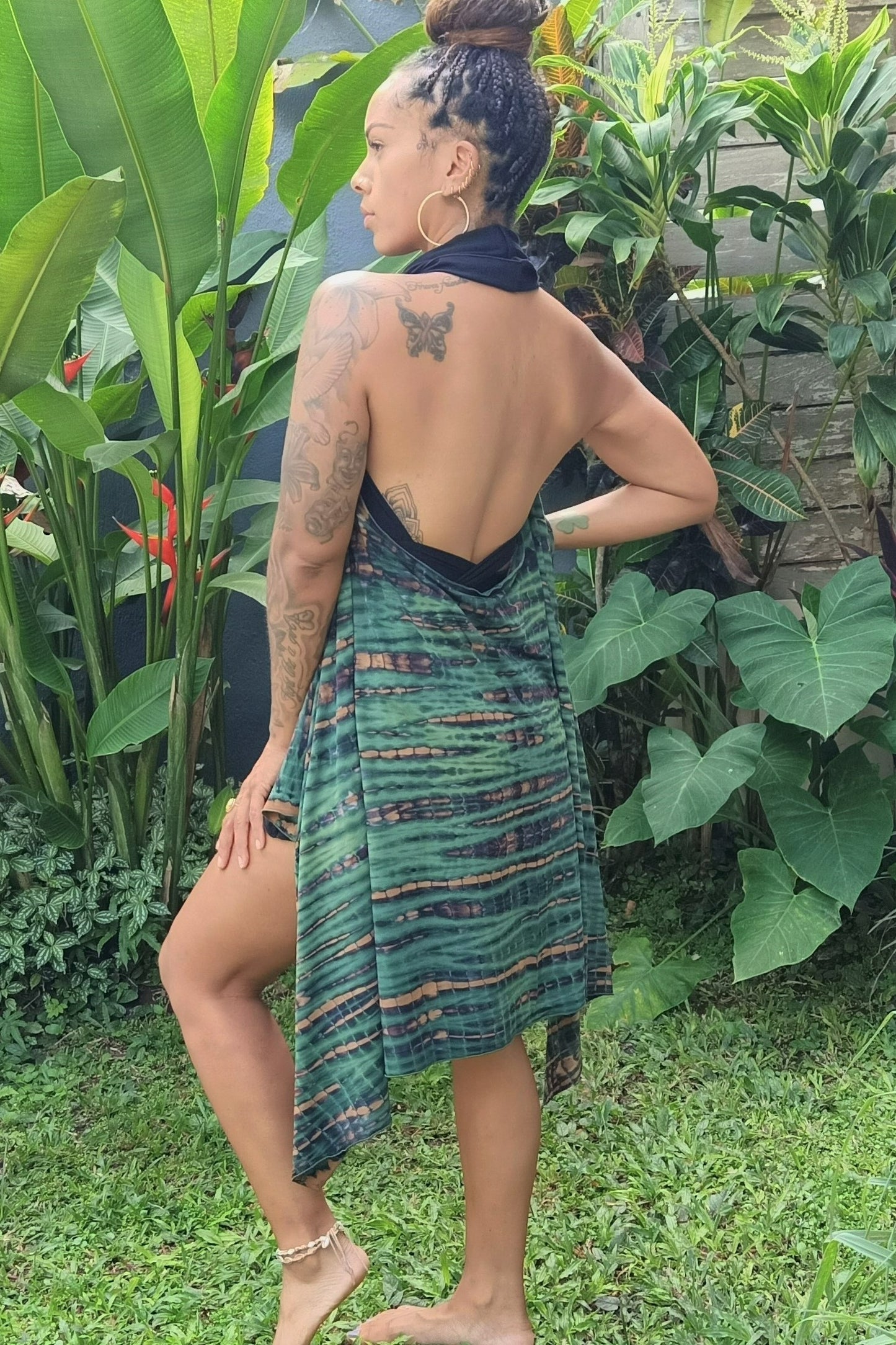 Wrap Dress/Backless Vest in Rainforest