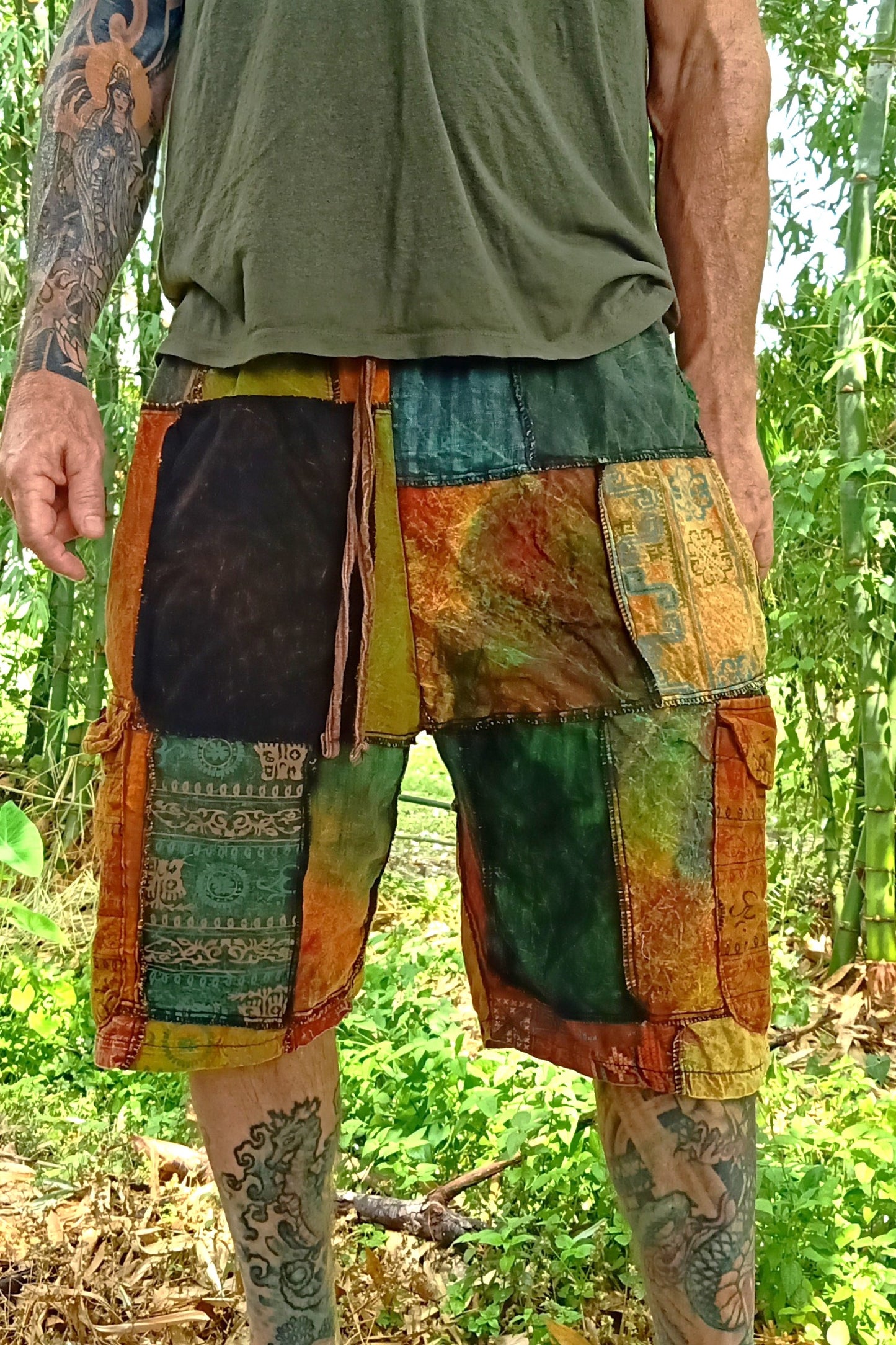 Patchwork Cargo Shorts