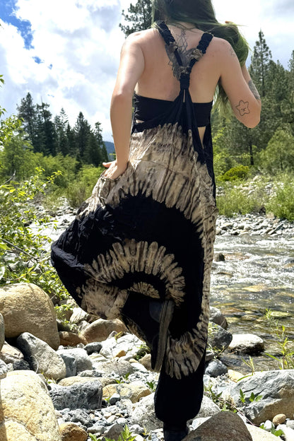 Black Swirl Tie Dye Jumpsuit