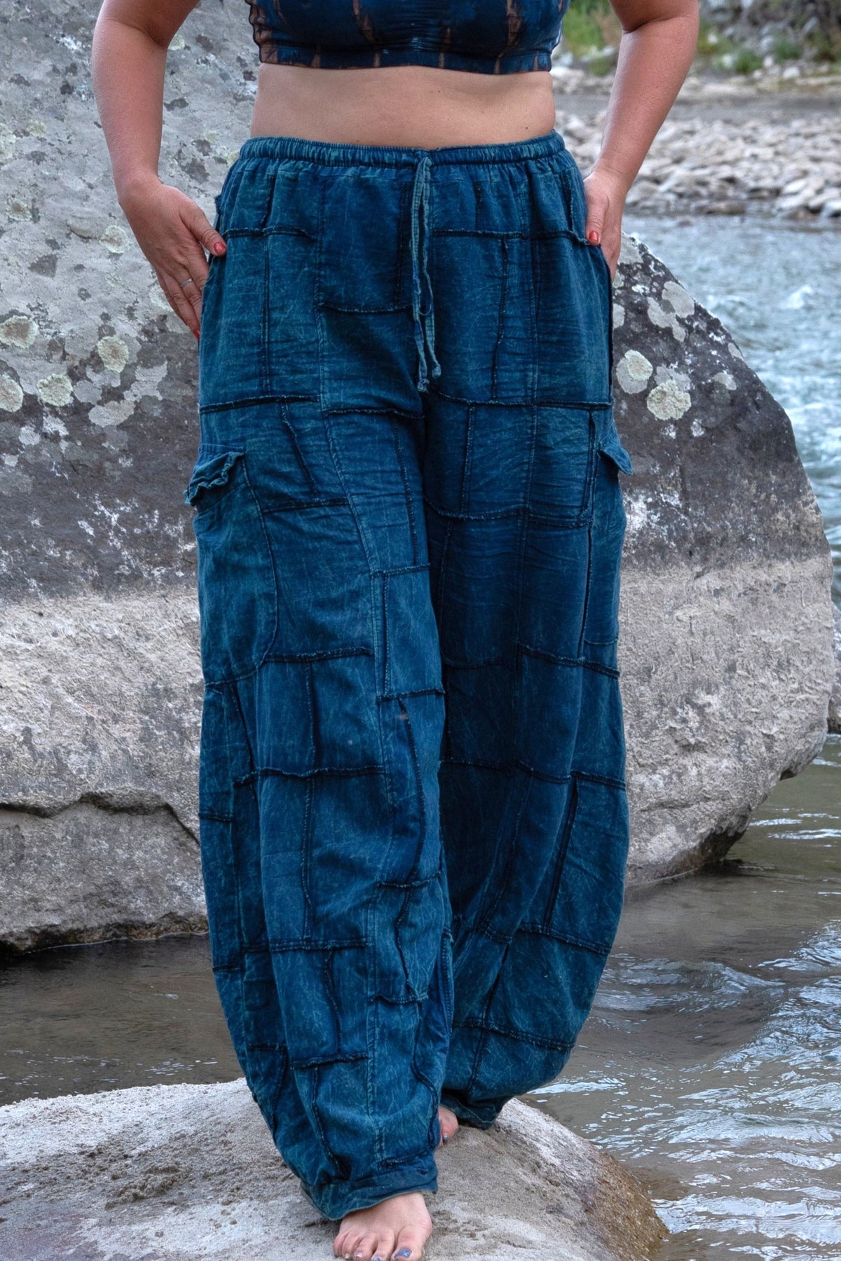 Blue Cargo Joggers