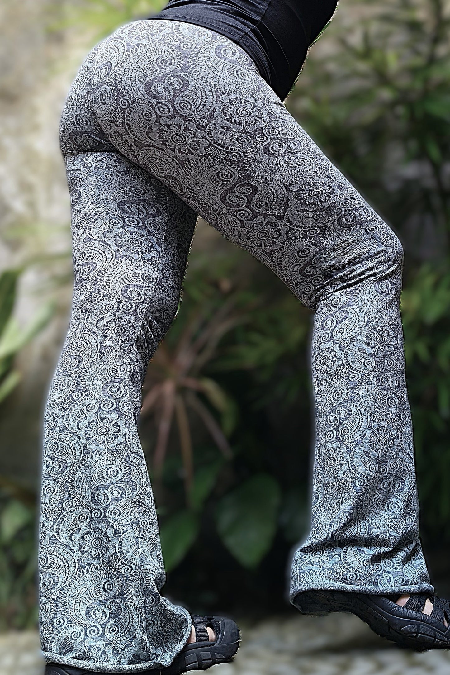 Black/White Paisley Flares