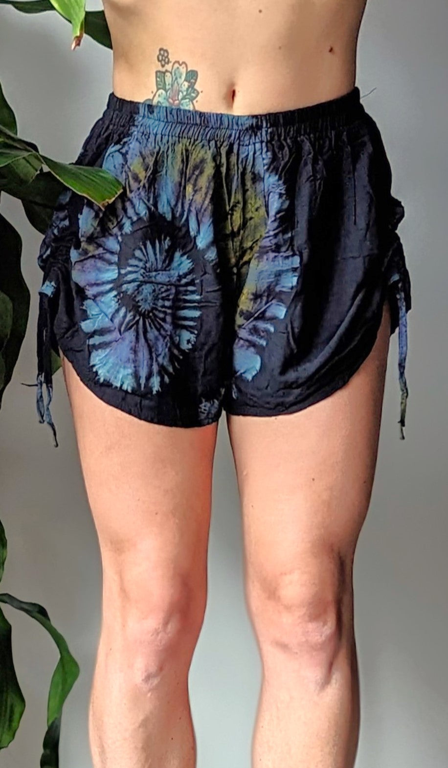 Blue Swirl Tie Dye Baggy Shorts