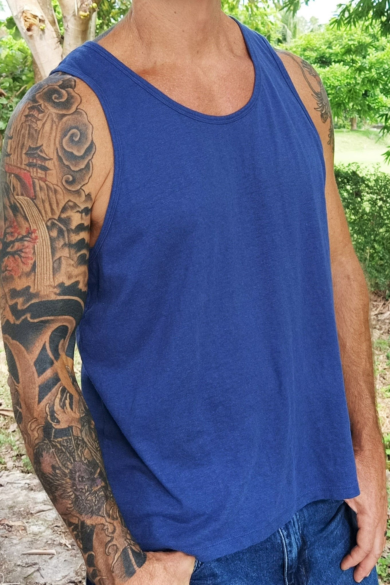 Blue Hemp Tank Top