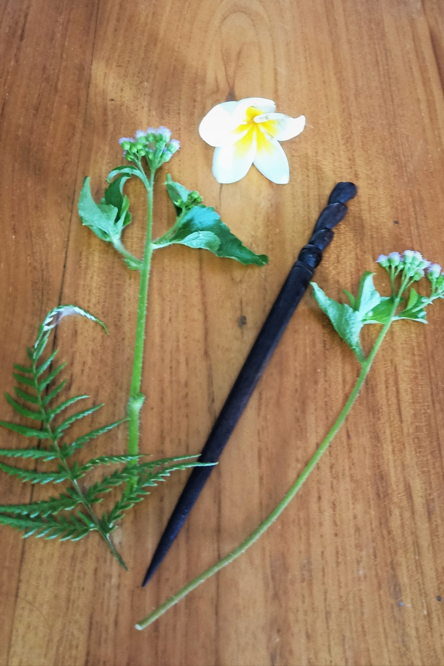 2 Carved Wooden Hair Sticks