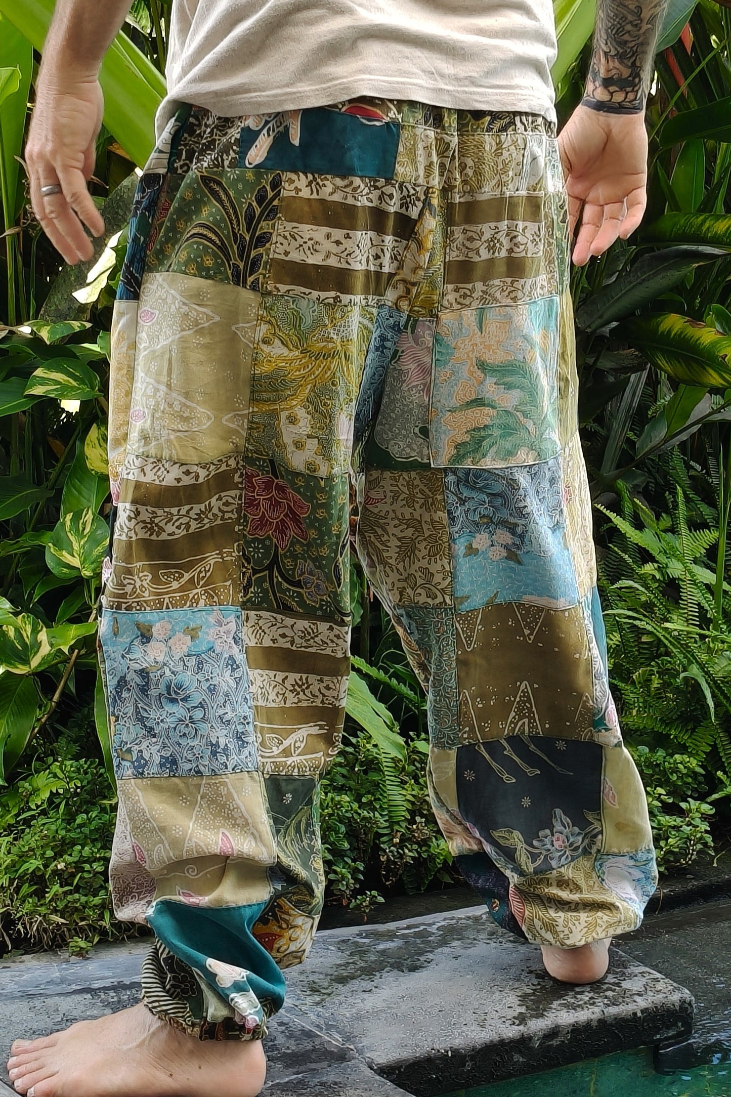 Cotton Patchwork Joggers