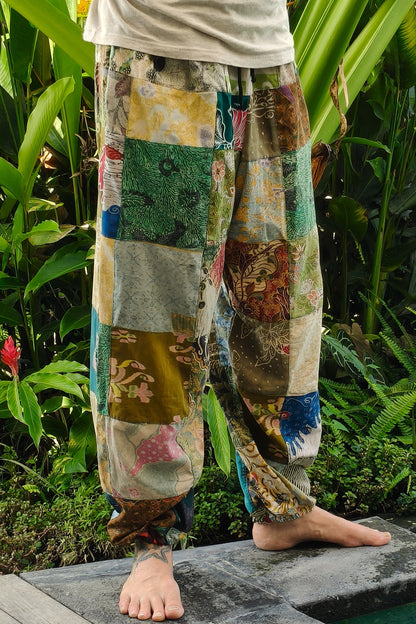 Cotton Patchwork Joggers
