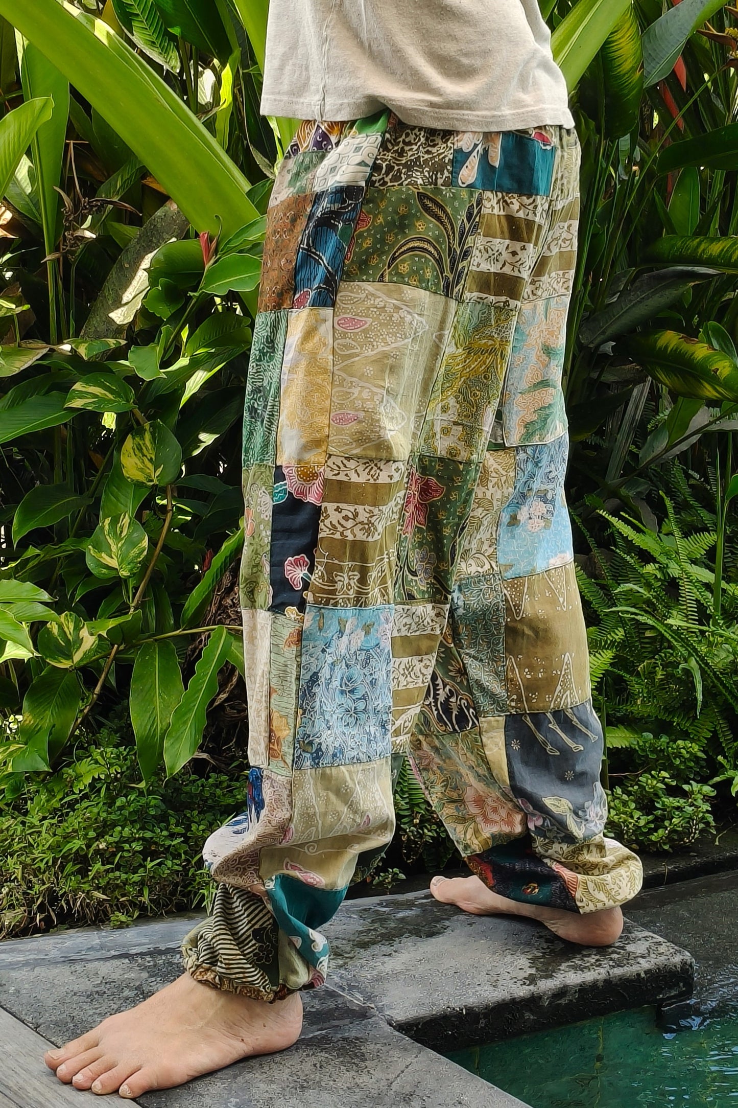 Cotton Patchwork Joggers