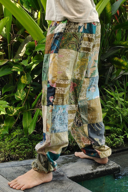 Cotton Patchwork Joggers