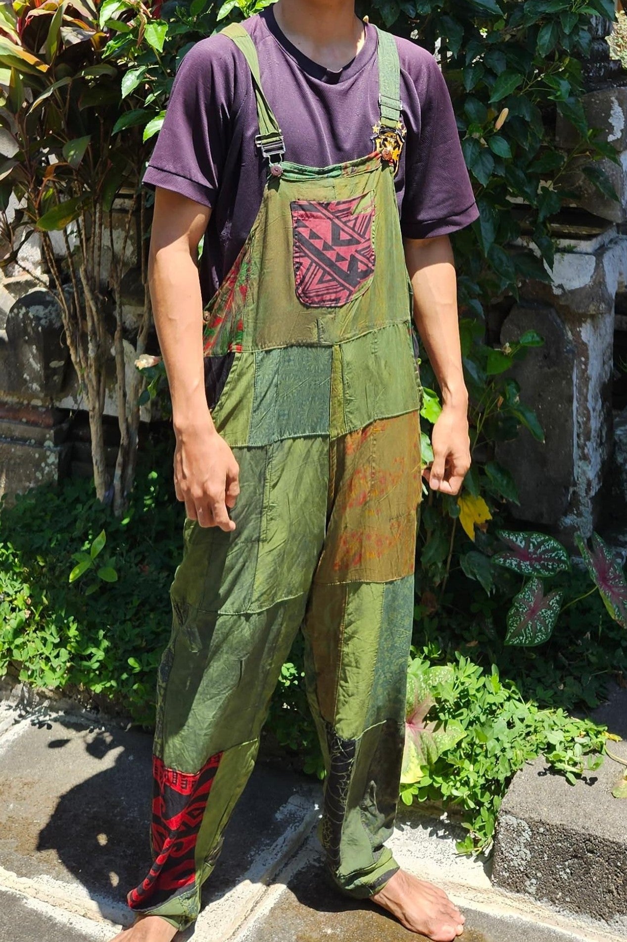 Rayon Patchwork Overalls