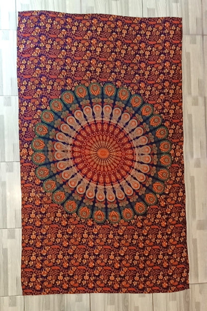 Maroon/Blue Mandala Sarong