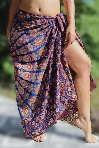 Maroon/Blue Mandala Sarong