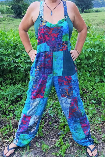 Rayon Patchwork Overalls