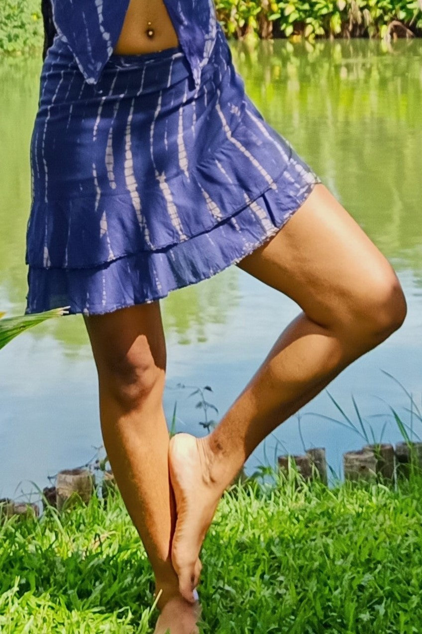 Periwinkle Tie Dye Wrap Skirt