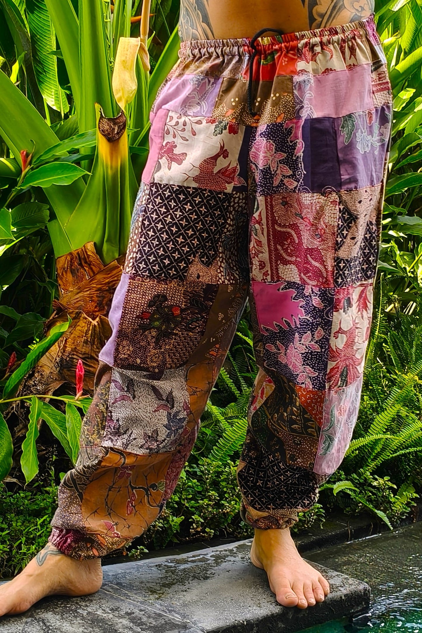 Cotton Patchwork Joggers
