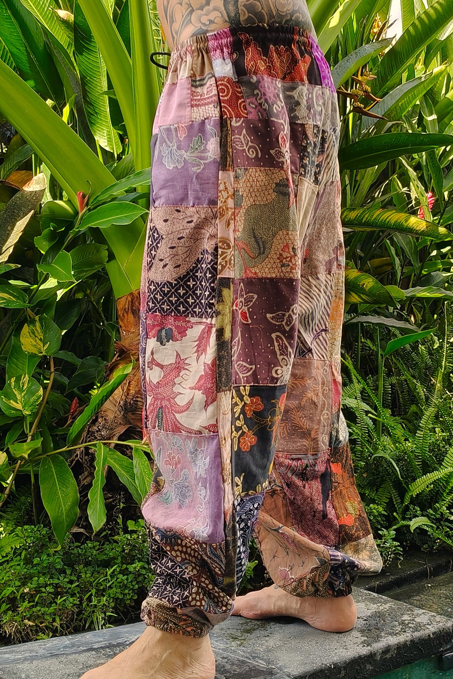 Cotton Patchwork Joggers
