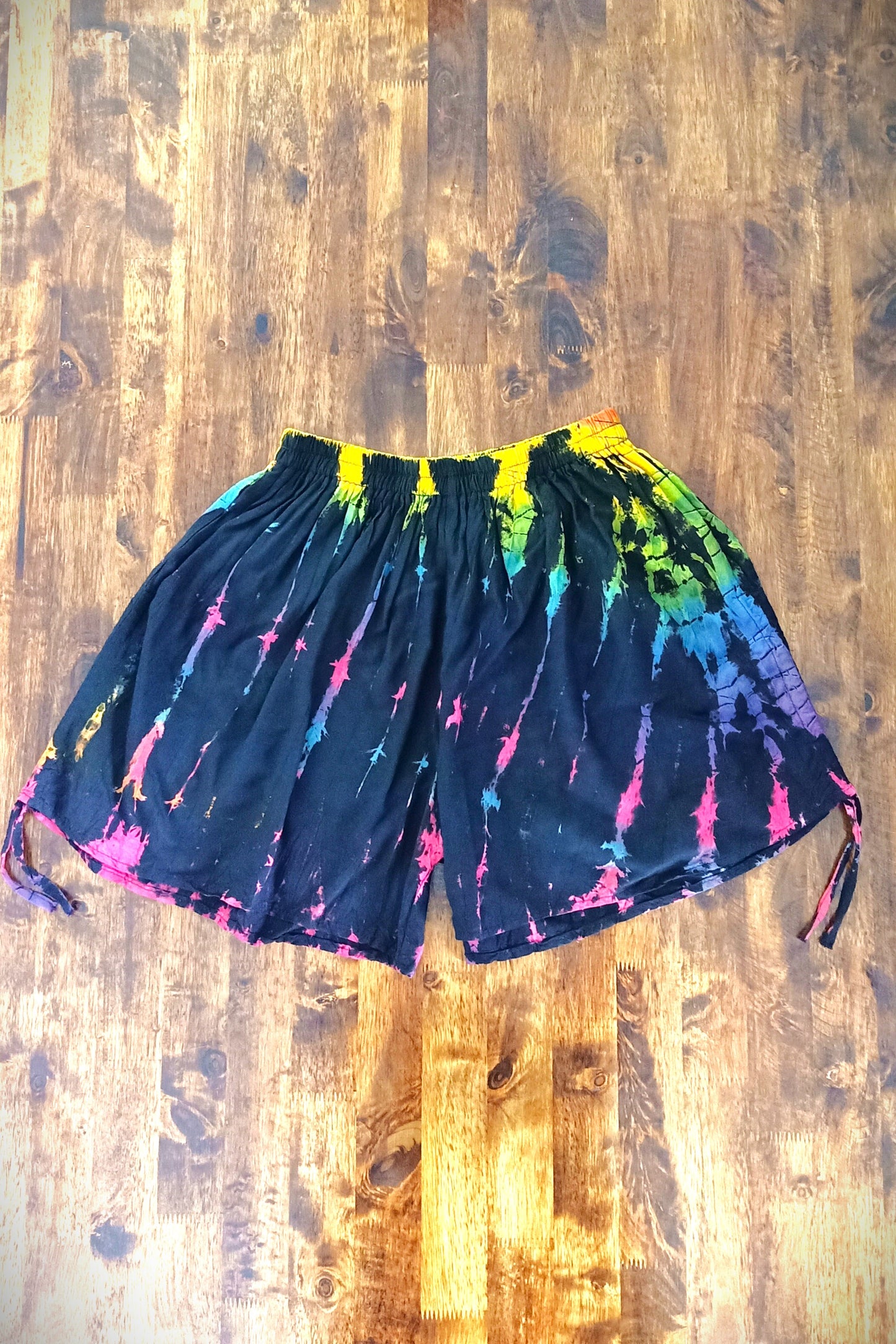 Rainbow Zebra Tie Dye Baggy Shorts