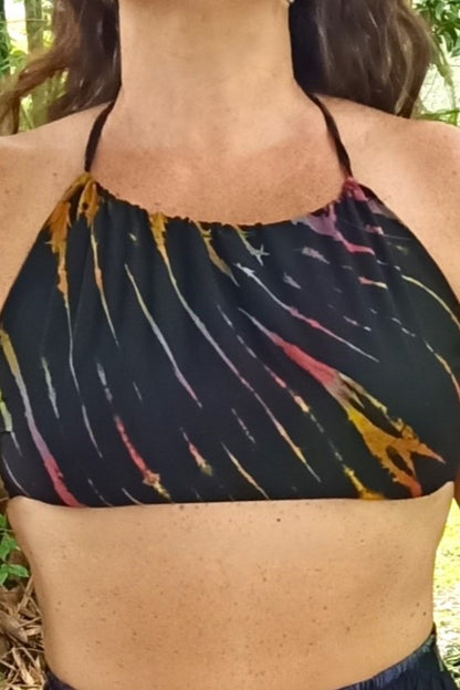 Rainbow Zebra Halter Top