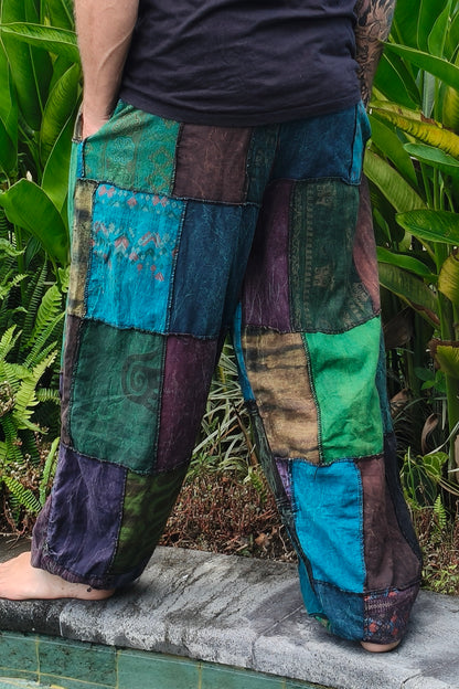 Cotton Patchwork Joggers