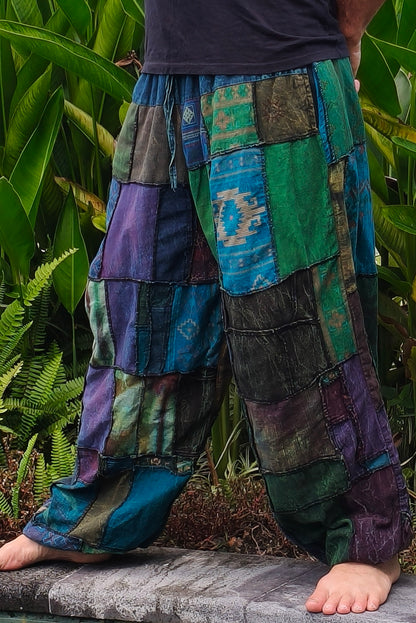 Cotton Patchwork Joggers
